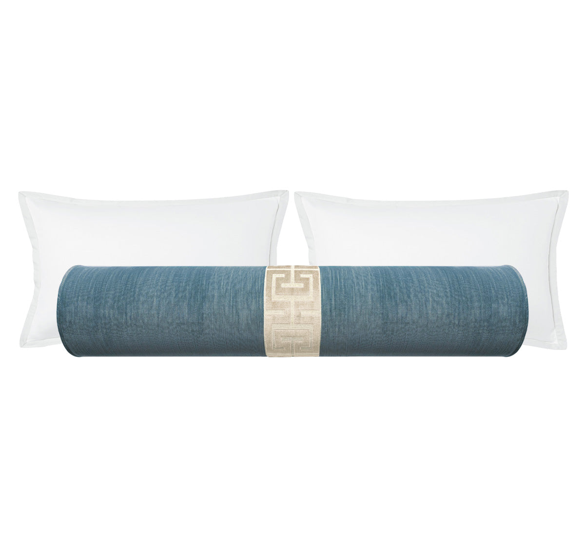 THE BOLSTER :: STRIE VELVET // CHAMBRAY + GREEK TRIM