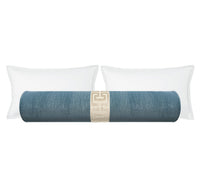 THE BOLSTER :: STRIE VELVET // CHAMBRAY + GREEK TRIM