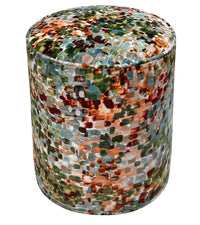 THE TIGHT ROUND OTTOMAN :: MONET VELVET  // MULTI