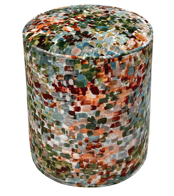 THE TIGHT ROUND OTTOMAN :: MONET VELVET  // MULTI