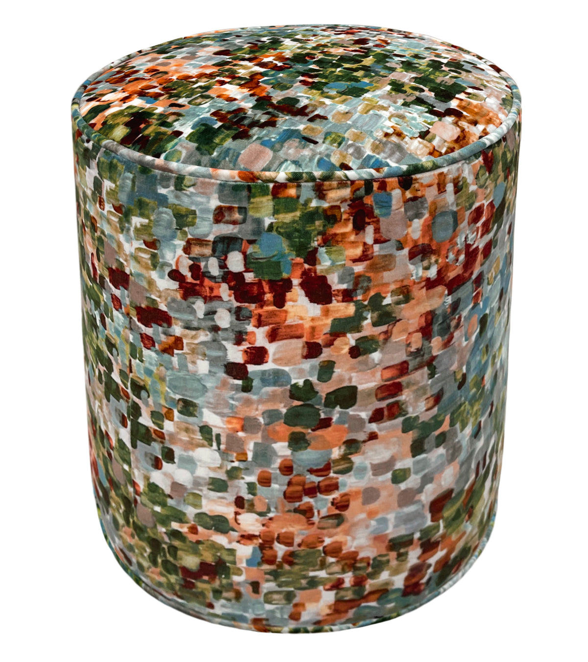 THE TIGHT ROUND OTTOMAN :: MONET VELVET  // MULTI