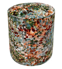 THE TIGHT ROUND OTTOMAN :: MONET VELVET  // MULTI