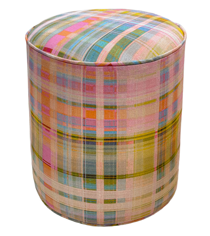 THE TIGHT ROUND OTTOMAN :: TATTIE PLAID // MULTI | ANNA SPIRO