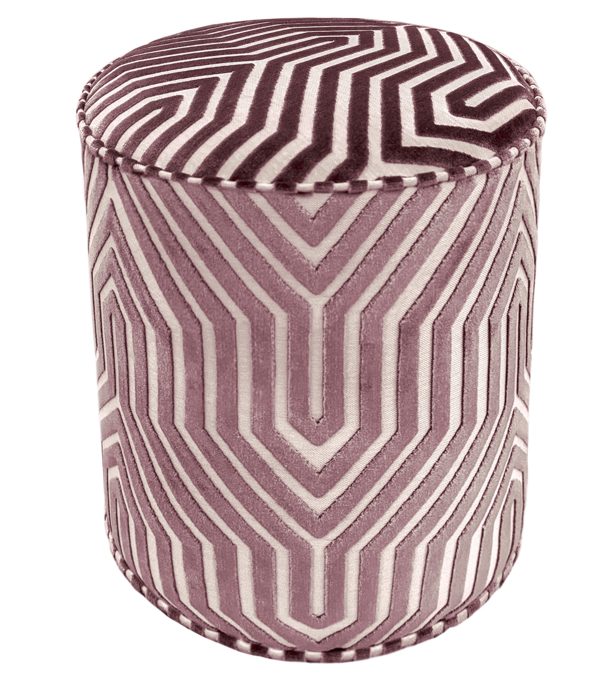 THE TIGHT ROUND OTTOMAN :: VANDERBILT VELVET // LILAC | SCHUMACHER
