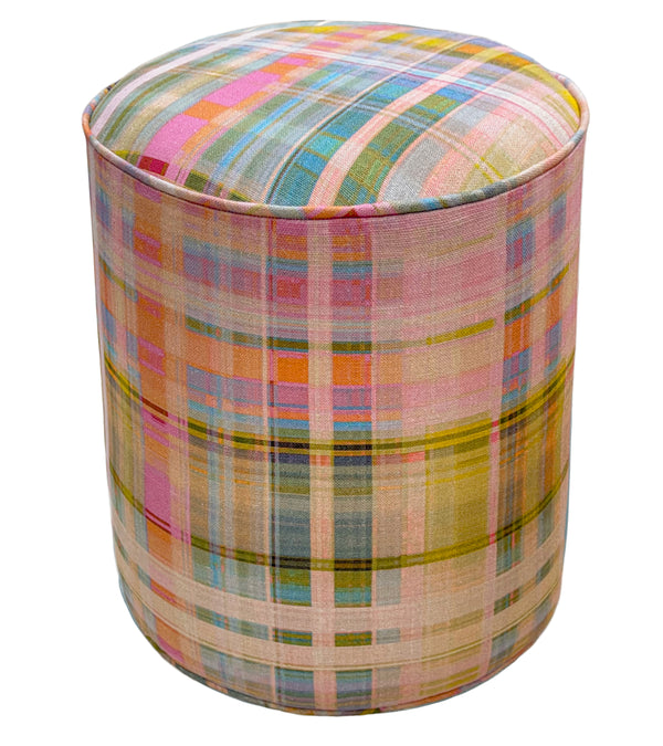 THE TIGHT ROUND OTTOMAN :: TATTIE PLAID // MULTI | ANNA SPIRO