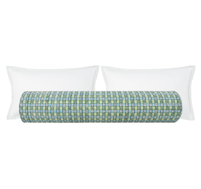 THE BOLSTER :: TRELLIS HAND BLOCK PRINT // SKY & GRASS | SCHUMACHER