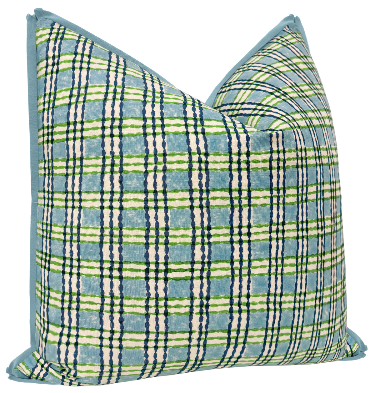 TRELLIS HAND BLOCK PRINT // SKY & GRASS | SCHUMACHER