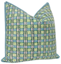 TRELLIS HAND BLOCK PRINT // SKY & GRASS | SCHUMACHER