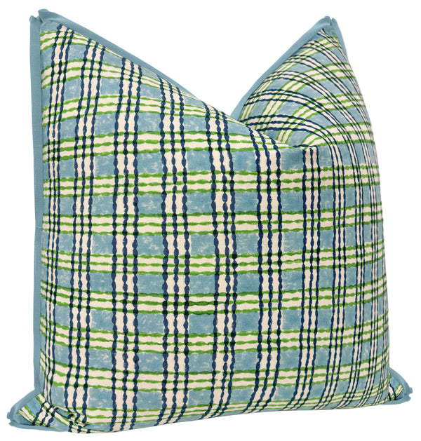 TRELLIS HAND BLOCK PRINT // SKY & GRASS | SCHUMACHER