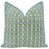 TRELLIS HAND BLOCK PRINT // SKY & GRASS | SCHUMACHER