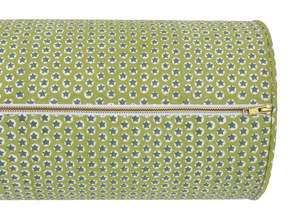 THE BOLSTER :: TUK TUK HAND BLOCK PRINT // GREEN | SCHUMACHER