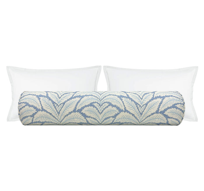 THE BOLSTER :: TALAVERA COTTON AND LINEN PRINT // BLUE