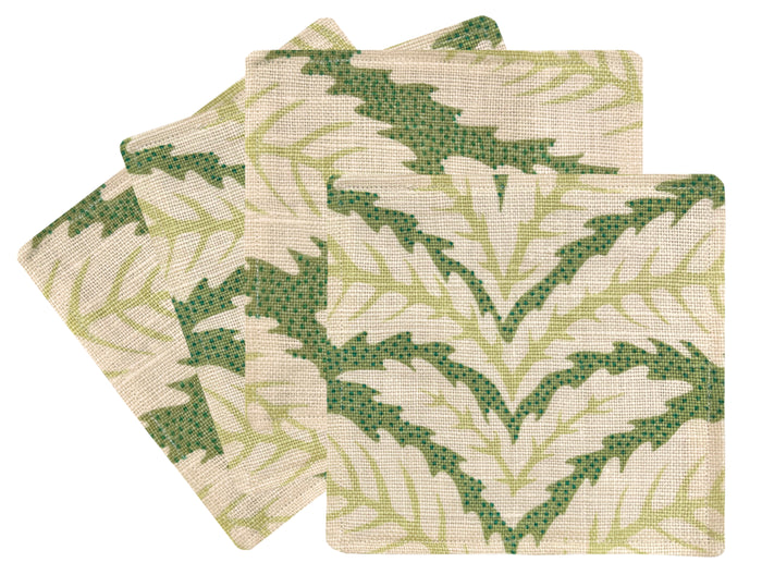 COCKTAIL NAPKINS :: TALAVERA LINEN // LEAF | BRUNSCHWIG & FILS