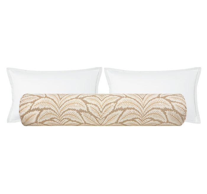 THE BOLSTER :: TALAVERA COTTON AND LINEN PRINT // BEIGE