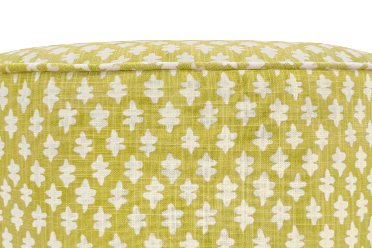 THE TIGHT ROUND OTTOMAN :: TILLY PRINT // CHARTREUSE