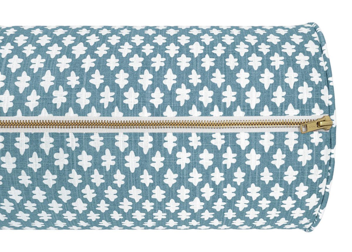THE BOLSTER :: TILLY PRINT // HYDRANGEA BLUE + TAPE TRIM
