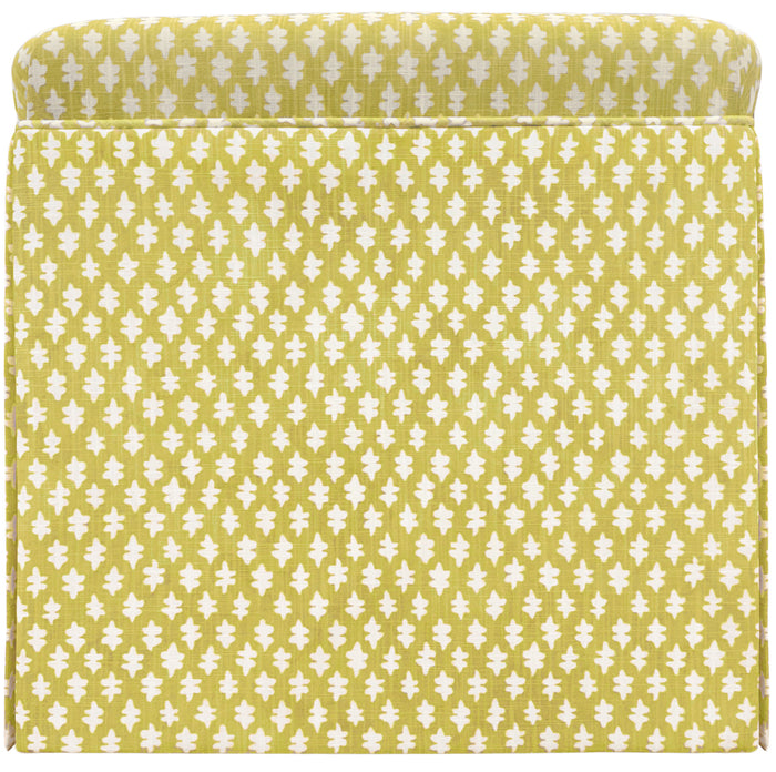 THE SKIRTED OTTOMAN :: TILLY PRINT // CHARTREUSE