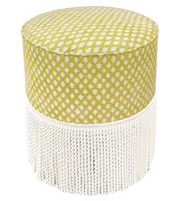 THE TIGHT ROUND OTTOMAN :: TILLY PRINT // CHARTREUSE