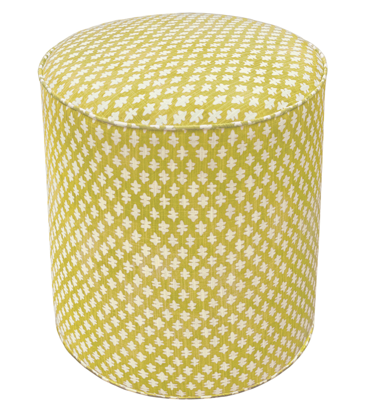 THE TIGHT ROUND OTTOMAN :: TILLY PRINT // CHARTREUSE
