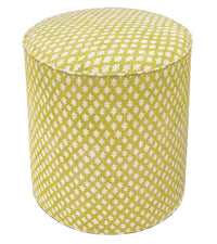 THE TIGHT ROUND OTTOMAN :: TILLY PRINT // CHARTREUSE