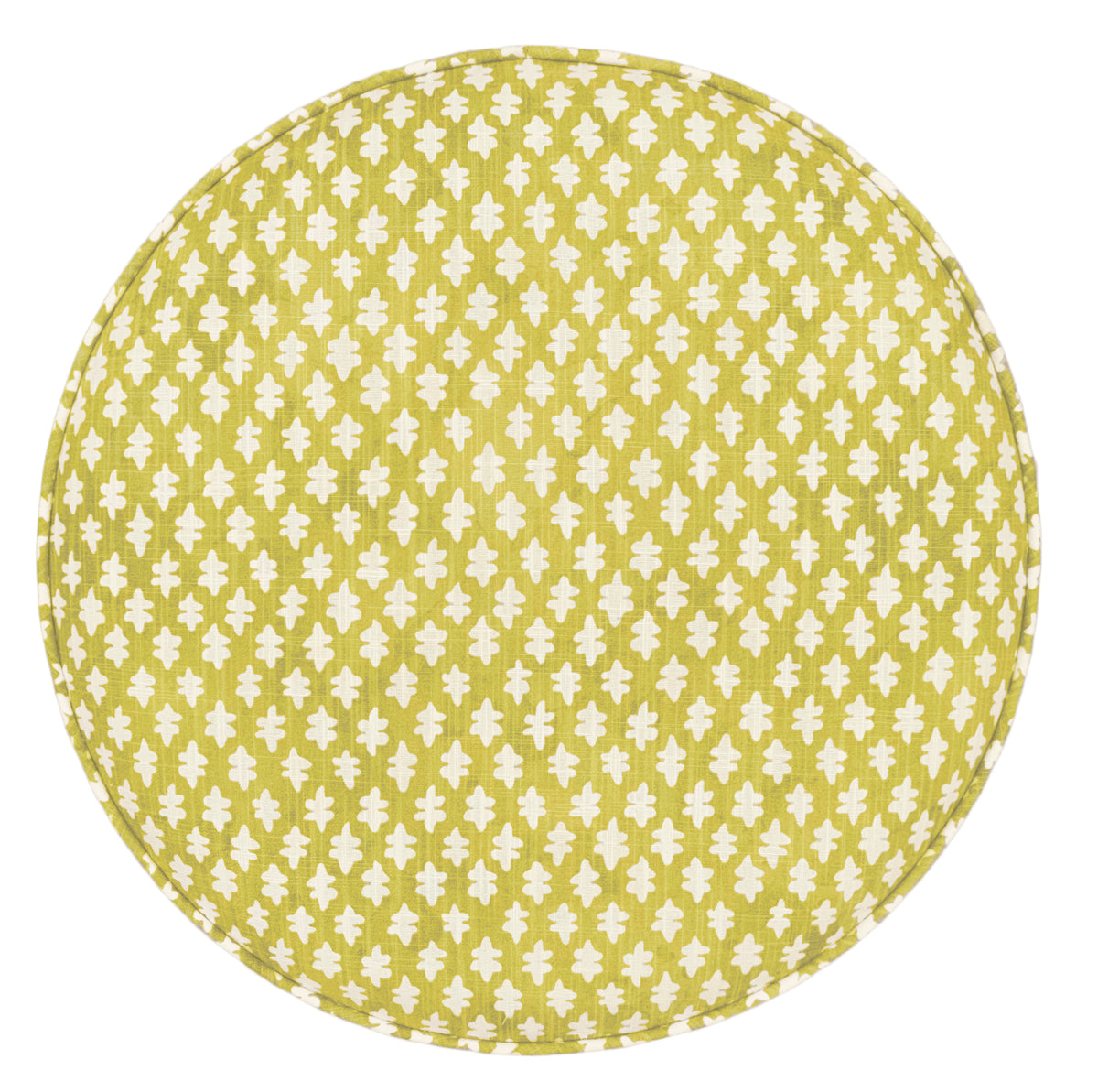 THE TIGHT ROUND OTTOMAN :: TILLY PRINT // CHARTREUSE