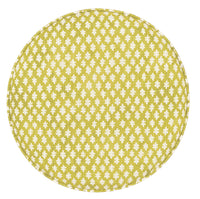 THE TIGHT ROUND OTTOMAN :: TILLY PRINT // CHARTREUSE