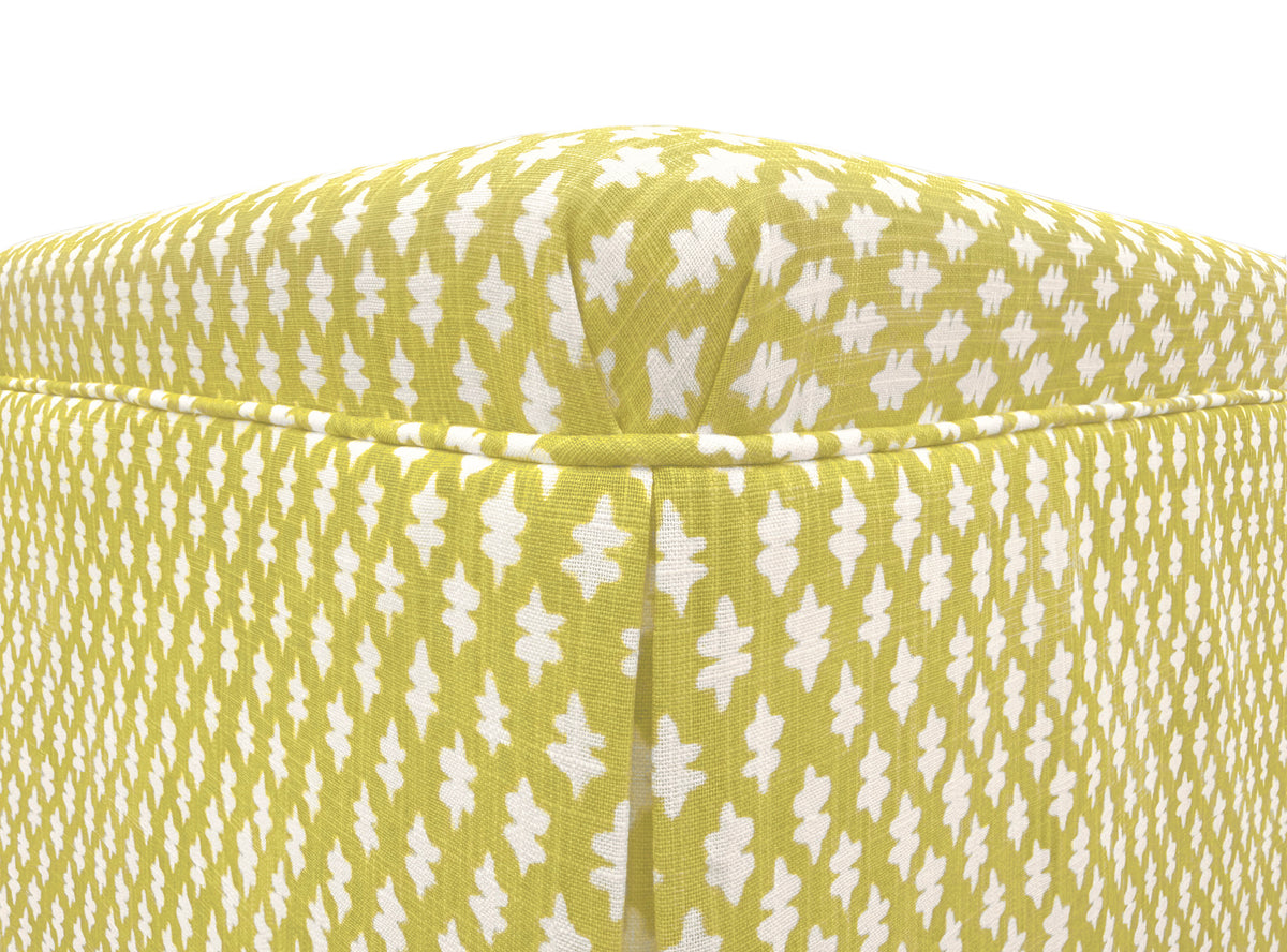 THE SKIRTED OTTOMAN :: TILLY PRINT // CHARTREUSE