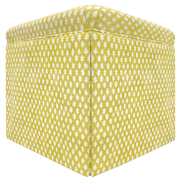 THE SKIRTED OTTOMAN :: TILLY PRINT // CHARTREUSE