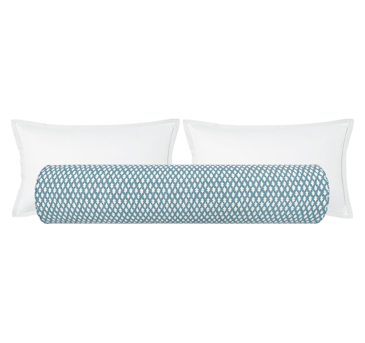 THE BOLSTER :: TILLY PRINT // HYDRANGEA BLUE + TAPE TRIM