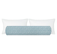 THE BOLSTER :: TILLY PRINT // HYDRANGEA BLUE + TAPE TRIM