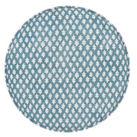 THE TIGHT ROUND OTTOMAN :: TILLY PRINT // HYDRANGEA BLUE