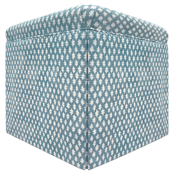 THE SKIRTED OTTOMAN :: TILLY PRINT // HYDRANGEA BLUE