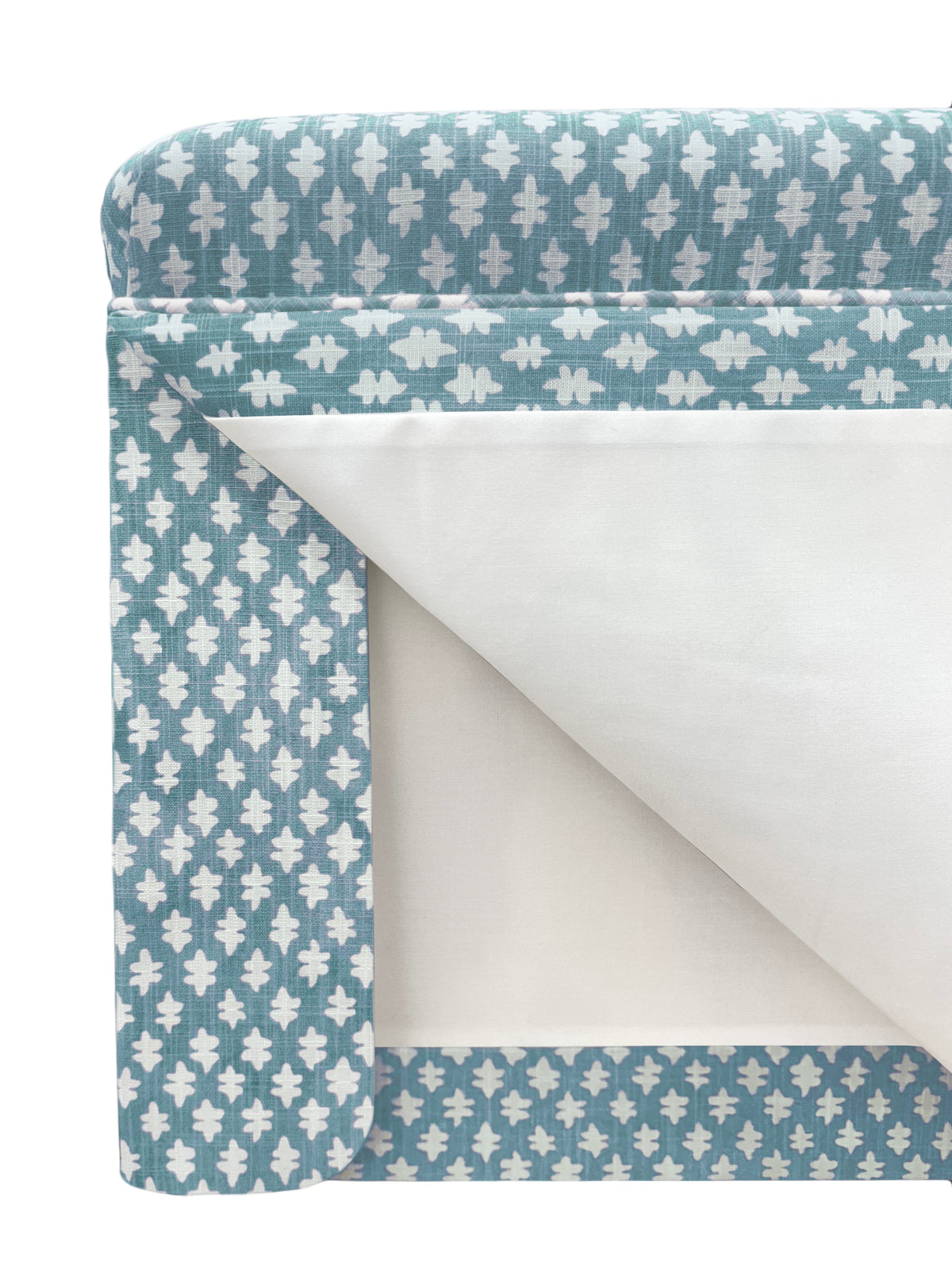 THE SKIRTED OTTOMAN :: TILLY PRINT // HYDRANGEA BLUE