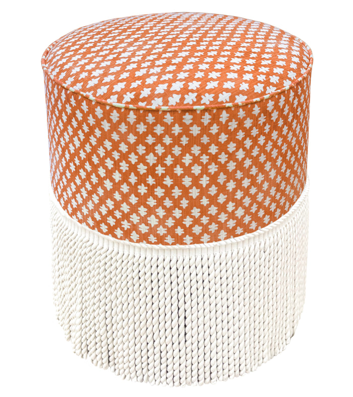 THE TIGHT ROUND OTTOMAN :: TILLY PRINT // TANGERINE