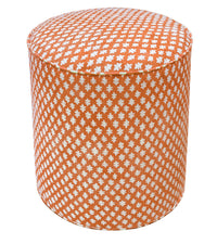 THE TIGHT ROUND OTTOMAN :: TILLY PRINT // TANGERINE