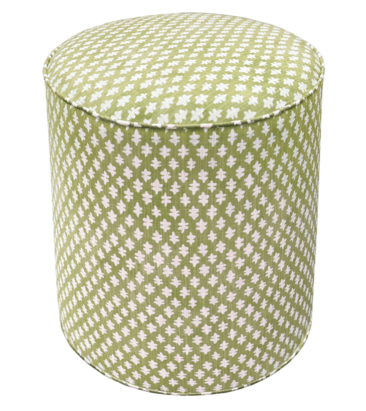 THE TIGHT ROUND OTTOMAN :: TILLY PRINT // CELADON