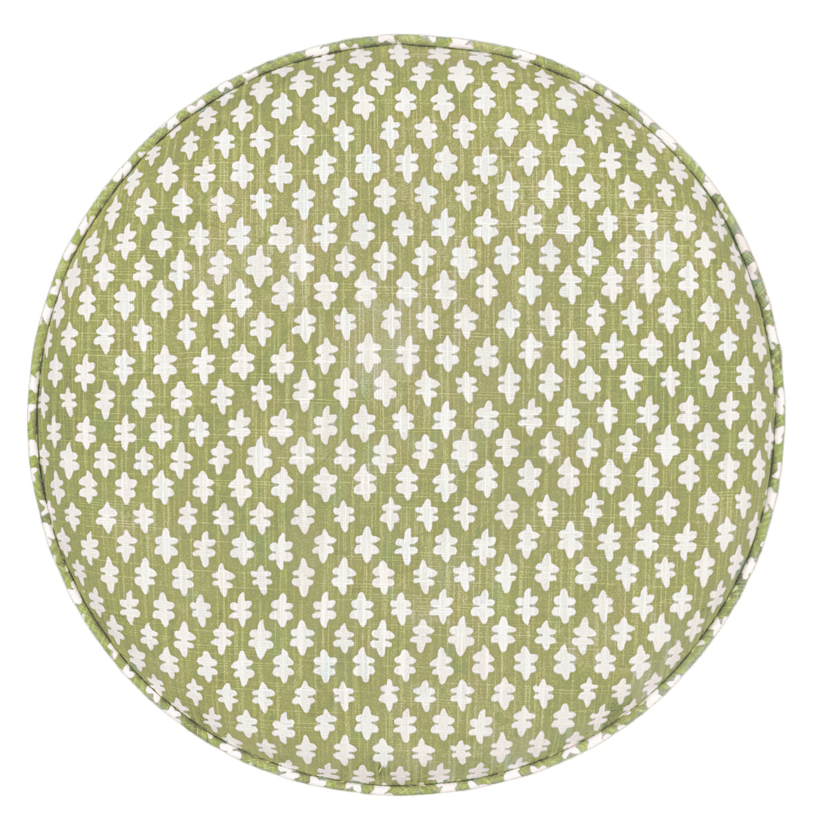 THE TIGHT ROUND OTTOMAN :: TILLY PRINT // CELADON