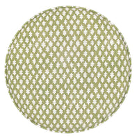 THE TIGHT ROUND OTTOMAN :: TILLY PRINT // CELADON