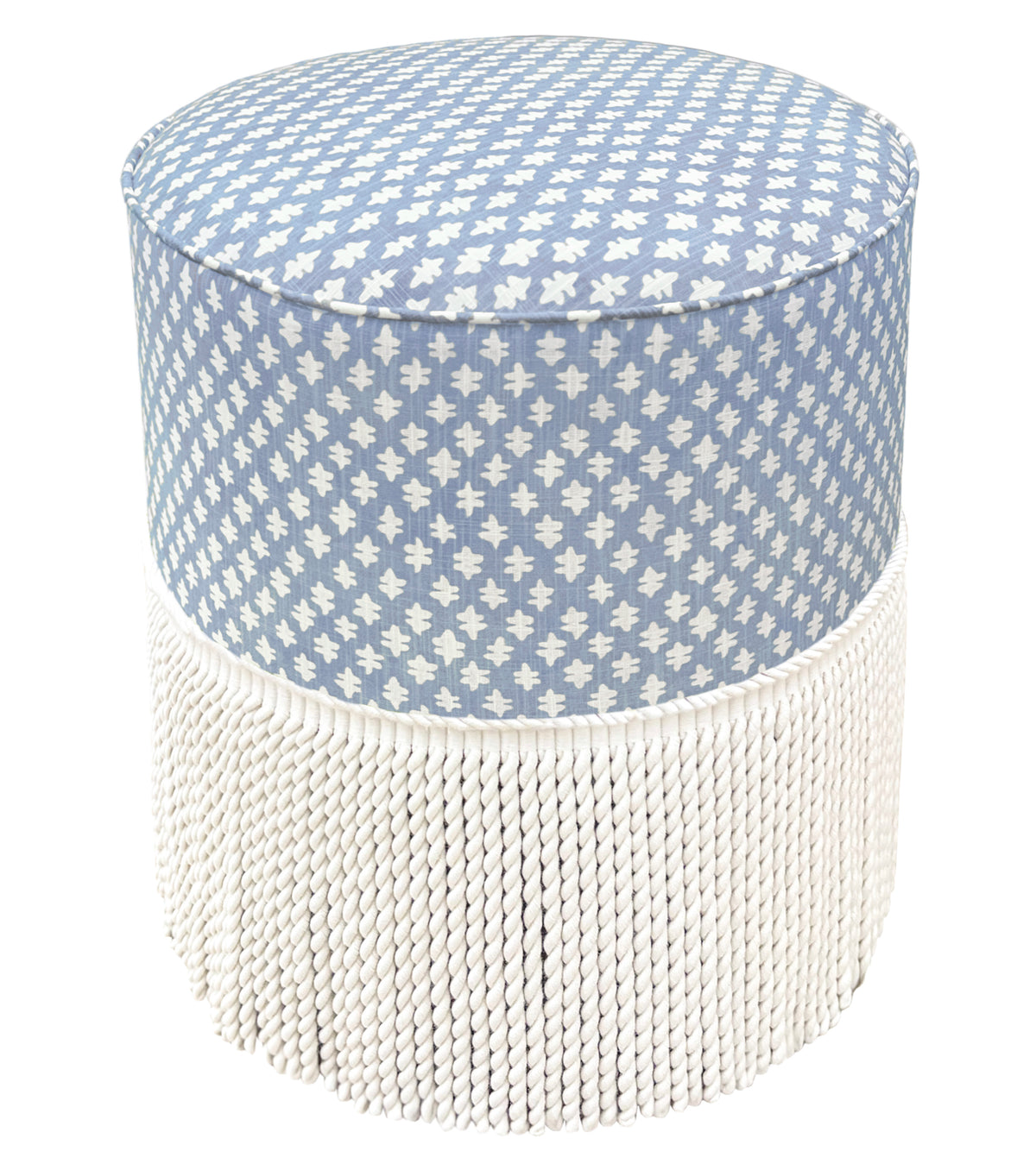 THE TIGHT ROUND OTTOMAN :: TILLY PRINT // POWDER BLUE