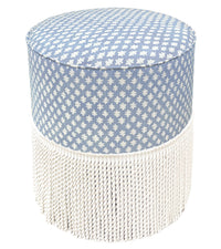 THE TIGHT ROUND OTTOMAN :: TILLY PRINT // POWDER BLUE