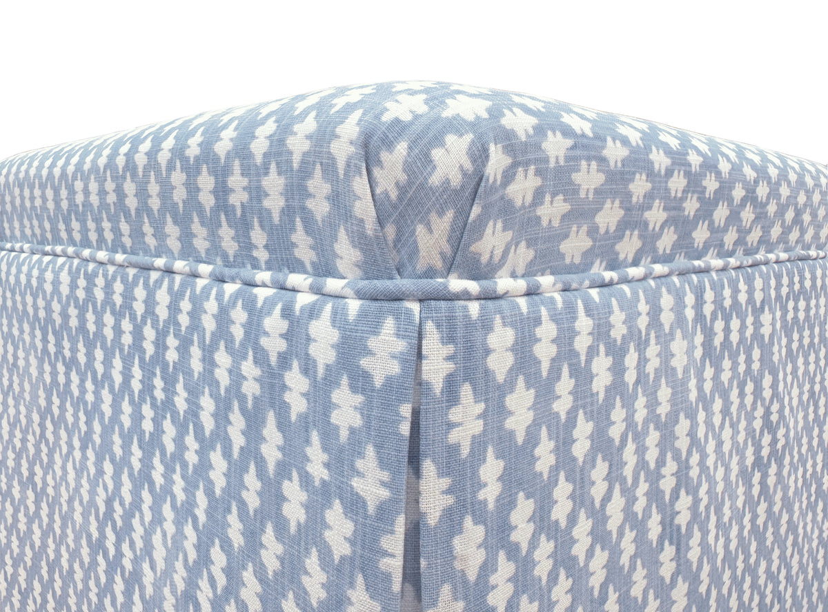 THE SKIRTED OTTOMAN :: TILLY PRINT // POWDER BLUE