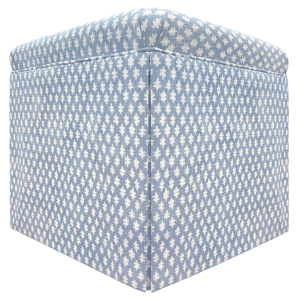 THE SKIRTED OTTOMAN :: TILLY PRINT // POWDER BLUE