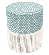 THE TIGHT ROUND OTTOMAN :: TILLY PRINT // SPA BLUE