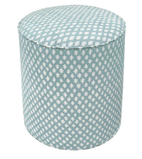 THE TIGHT ROUND OTTOMAN :: TILLY PRINT // SPA BLUE