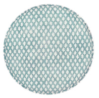THE TIGHT ROUND OTTOMAN :: TILLY PRINT // SPA BLUE