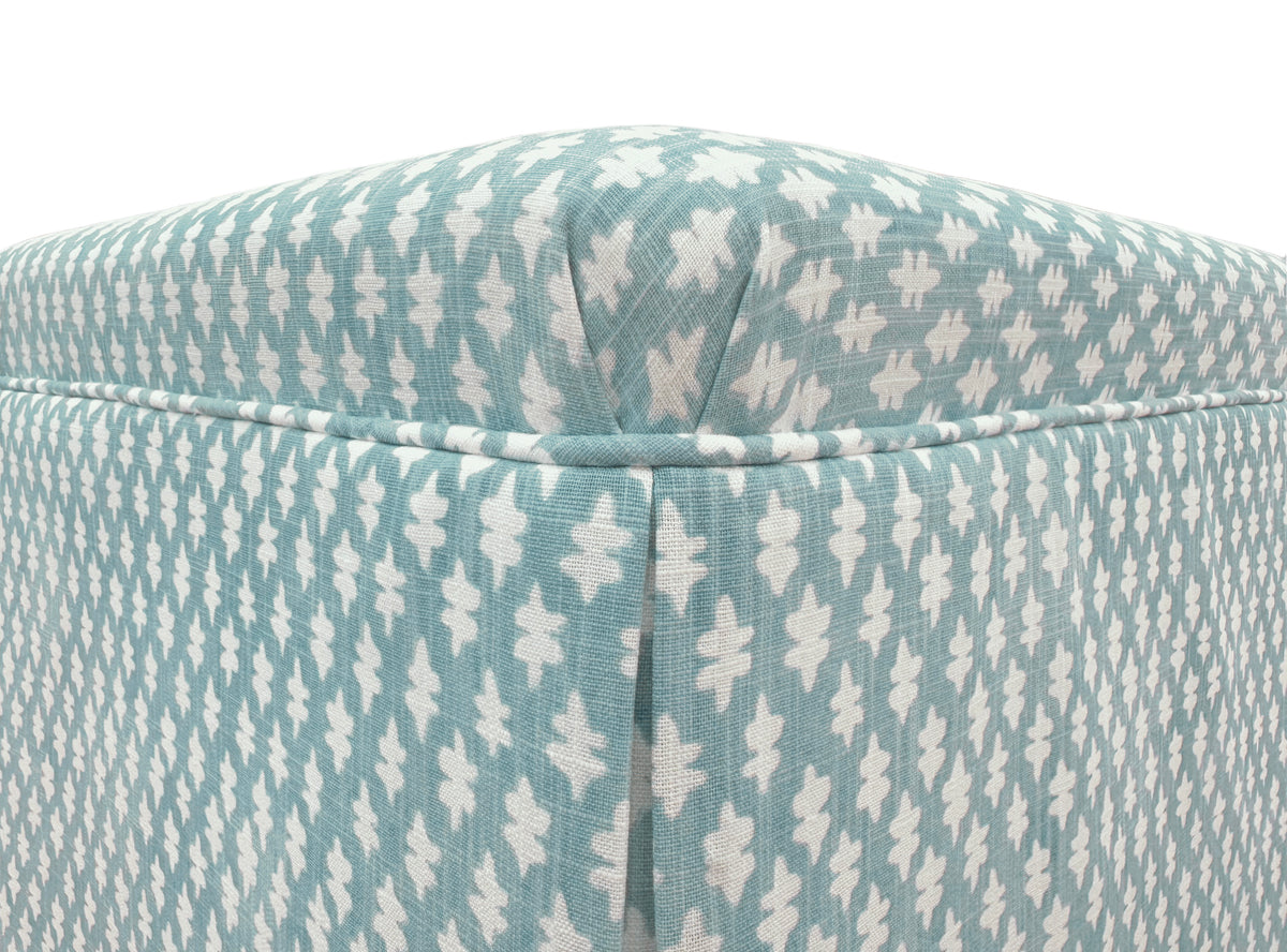THE SKIRTED OTTOMAN :: TILLY PRINT // SPA BLUE