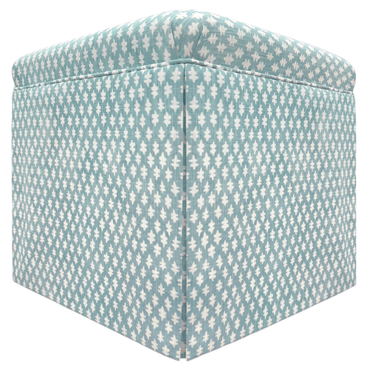 THE SKIRTED OTTOMAN :: TILLY PRINT // SPA BLUE