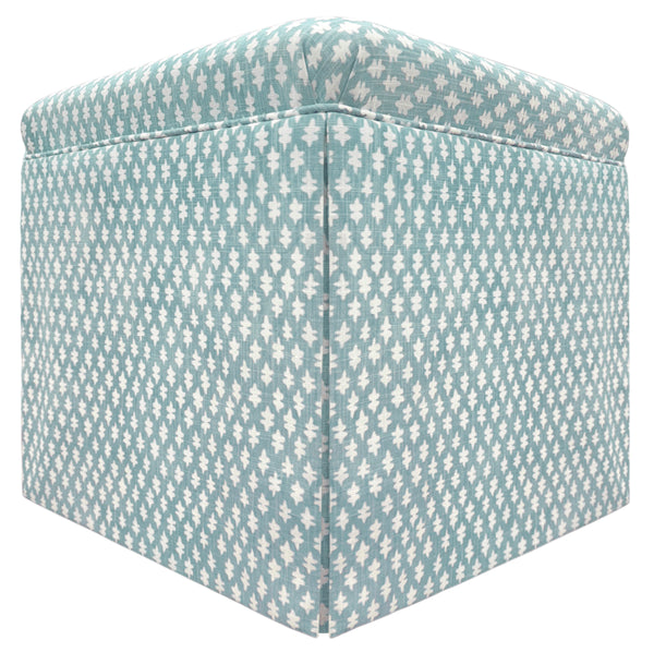 THE SKIRTED OTTOMAN :: TILLY PRINT // SPA BLUE
