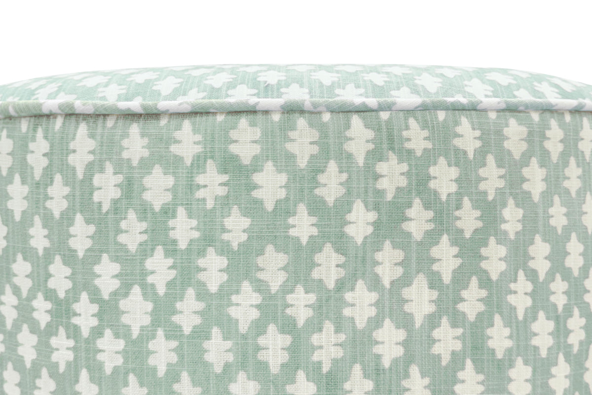 THE TIGHT ROUND OTTOMAN :: TILLY PRINT // EUCALYPTUS
