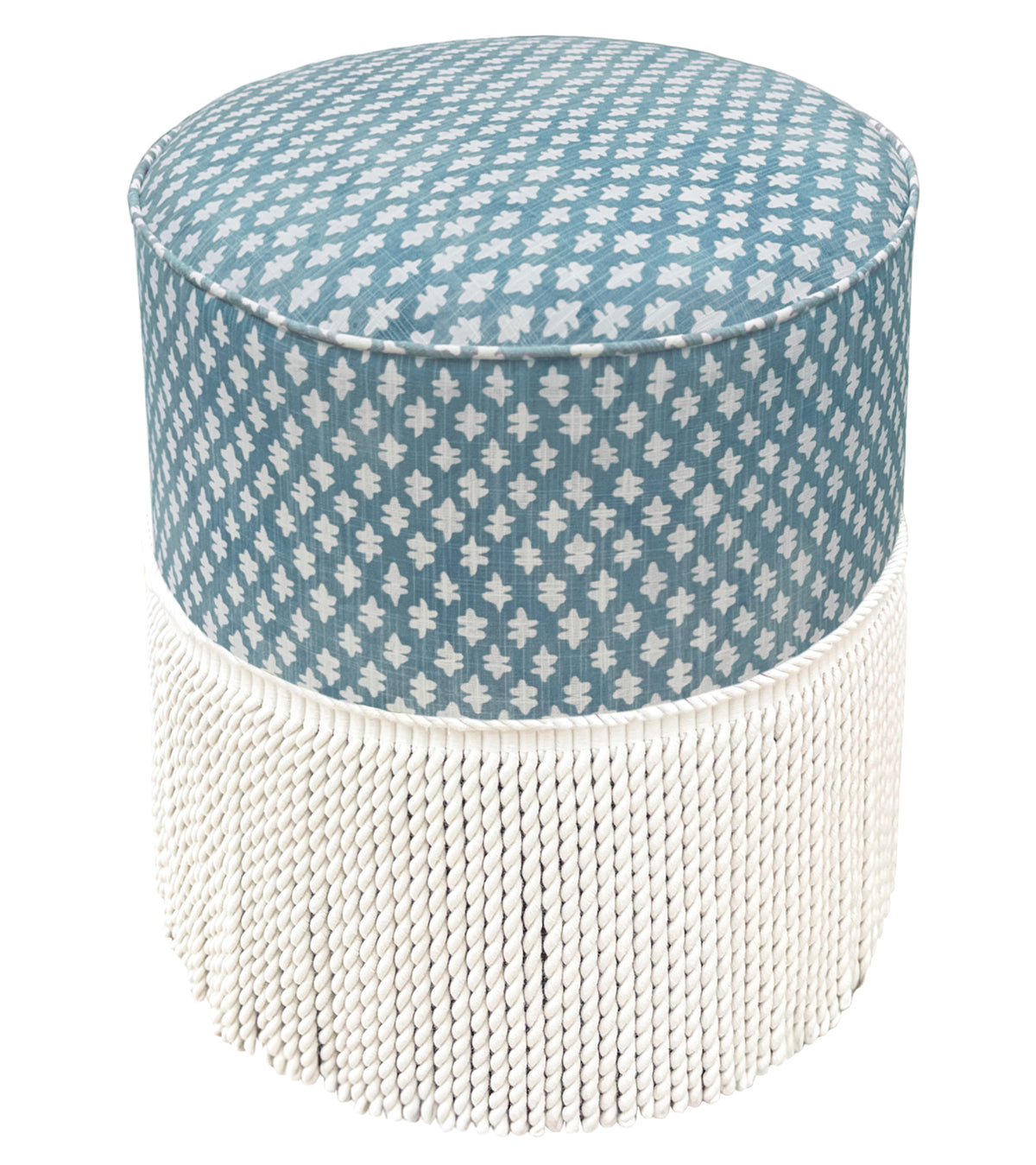 THE TIGHT ROUND OTTOMAN :: TILLY PRINT // HYDRANGEA BLUE